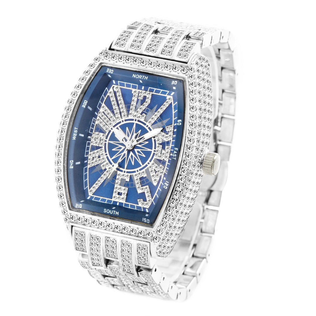 Full Diamond Dial with Tonneau-Shaped Dial