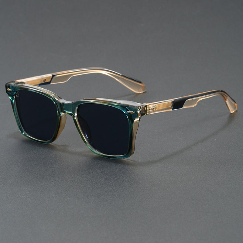 Retro luxury square polarized sunglasses