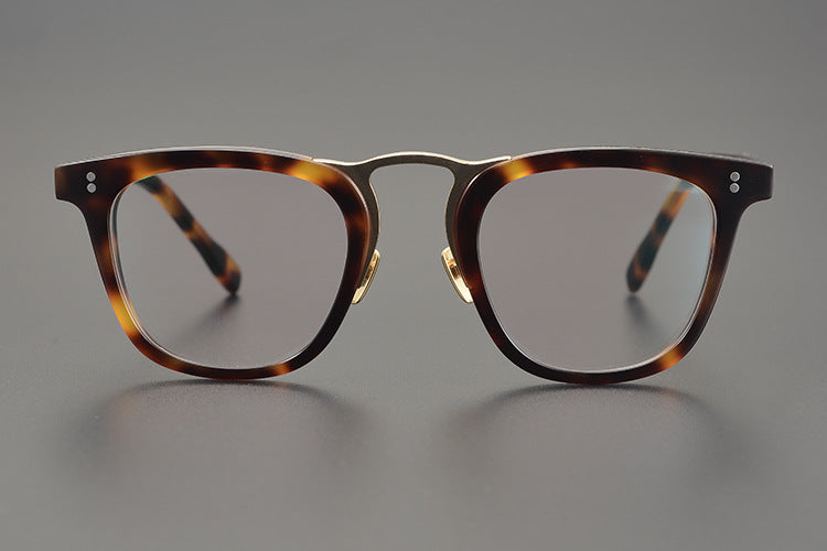 Bold Square Frames with Gold Bridge Full-Rim Style for Wider Faces
