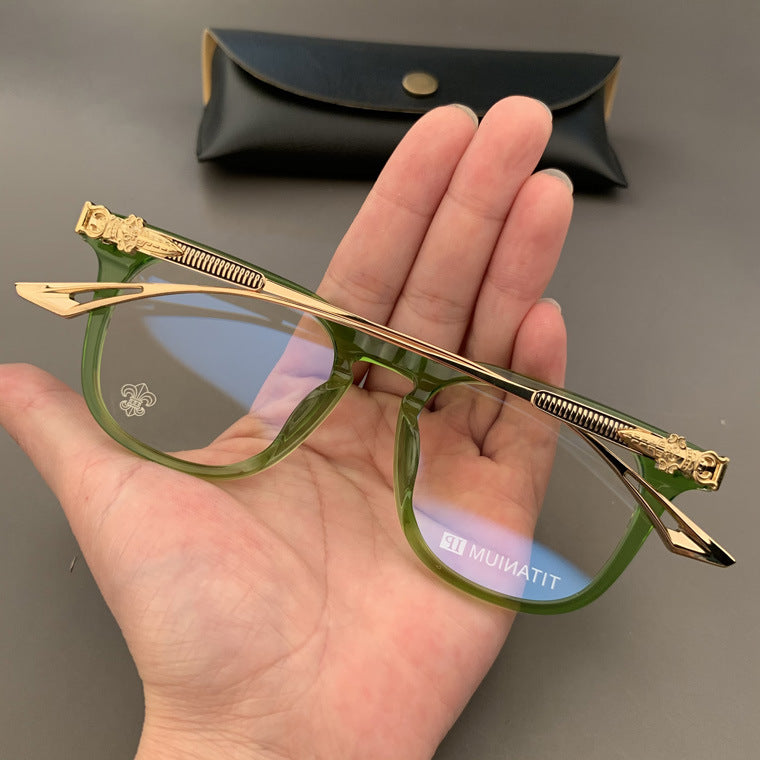 Chrome Hearts square acetate, pure titanium eyeglasses for nearsightedness