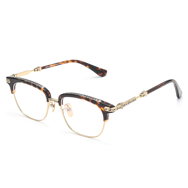Trendy eyebrow pure titanium eyeglass frame