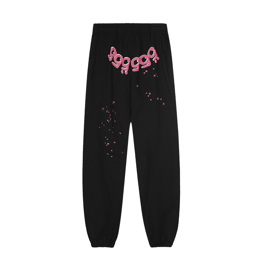 Sp5der 555555 star pattern hooded trousers and sweatshirt