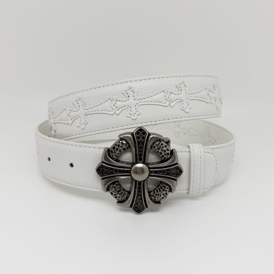 Chrome Hearts Cross-Motif Classic Leather Belt