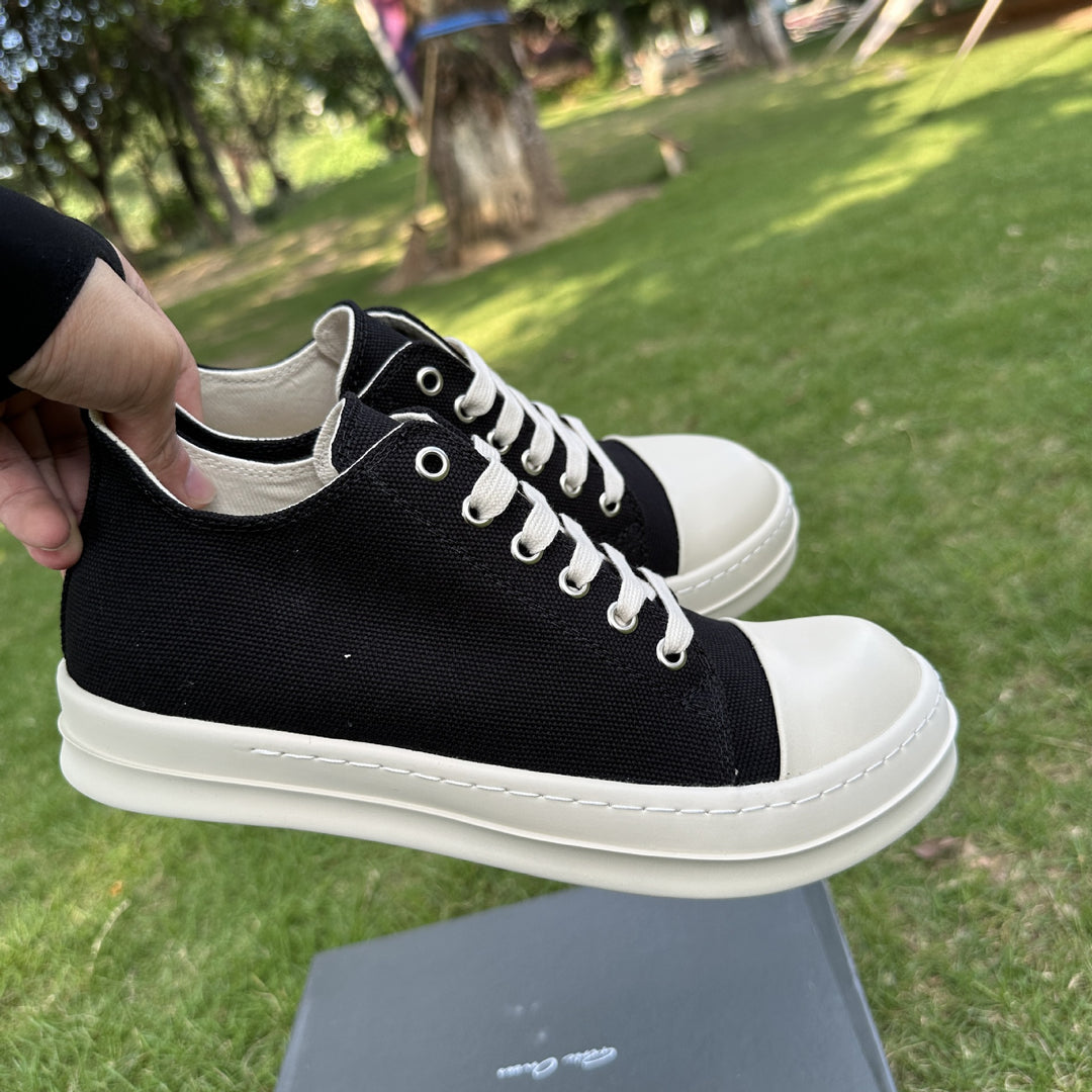 Low-Top Men's Shoes Casual Thick-Soled Canvas Sneakers