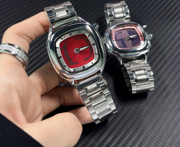 Y2K retro steel band deformable digital dynamic watch