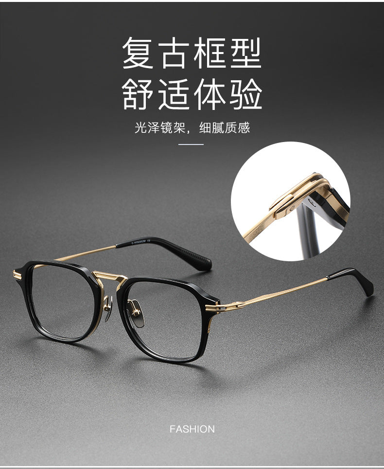 Handcrafted retro square acetate eyeglass frame