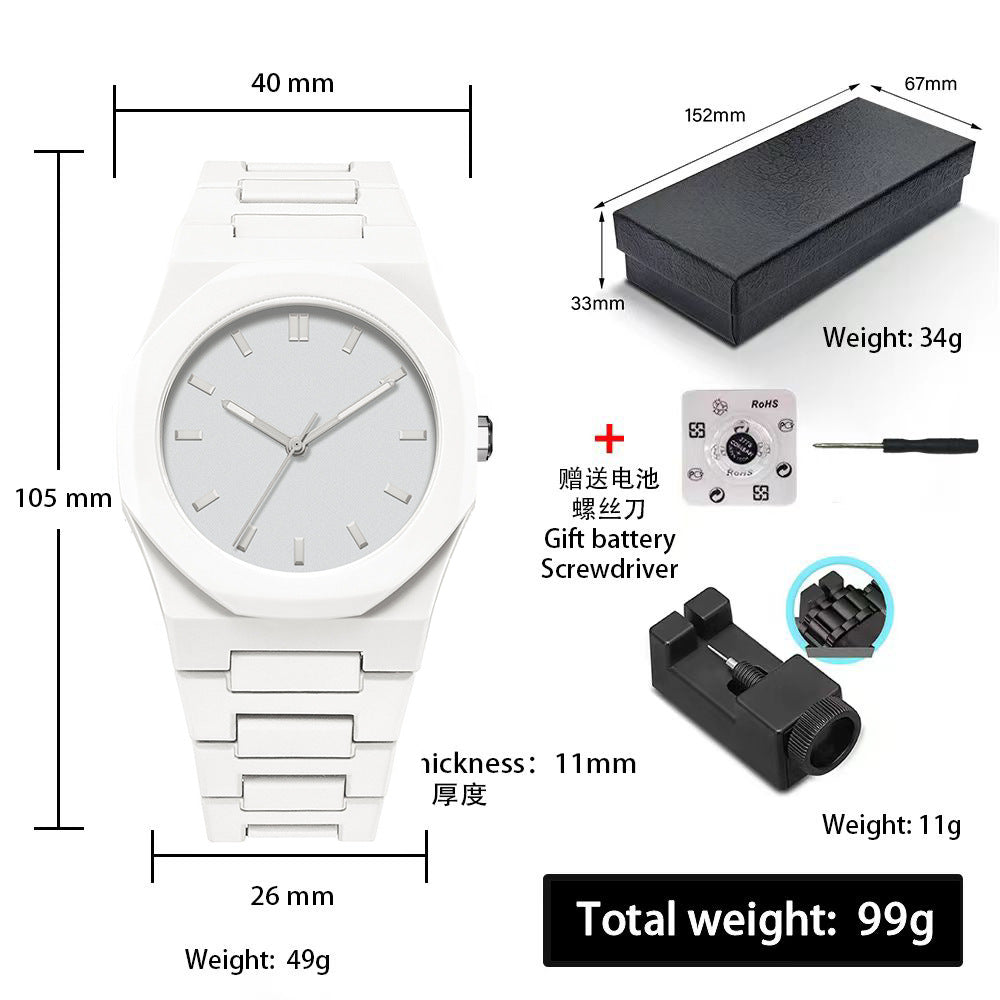 Sports-Style Waterproof Plastic Watch with Arabic Numerals