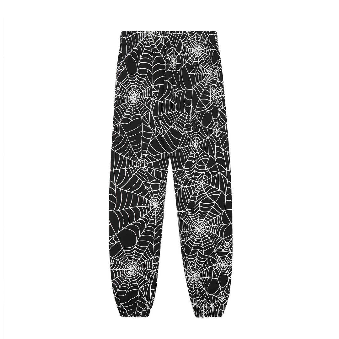 Sp5der 555555 star pattern hooded trousers and sweatshirt