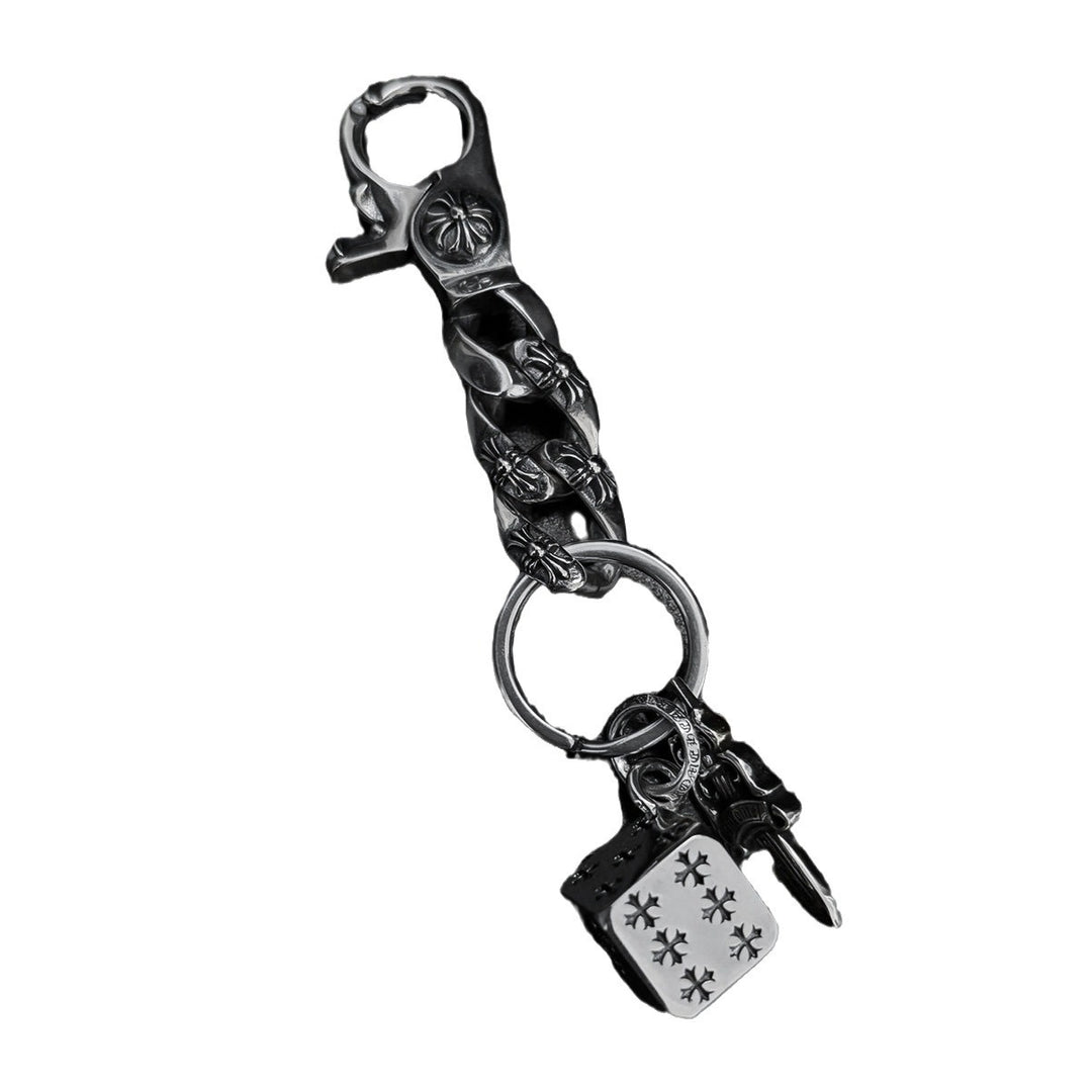 chrome hearts sword dice keychain