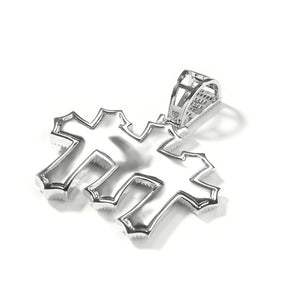 mens gold chain cross diamond-studded necklace