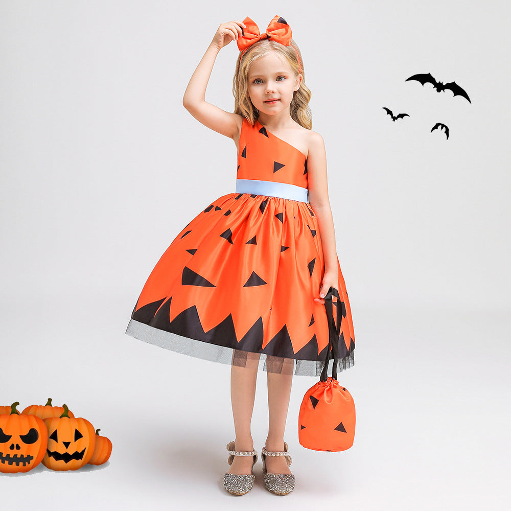 Halloween children's witch performance dress