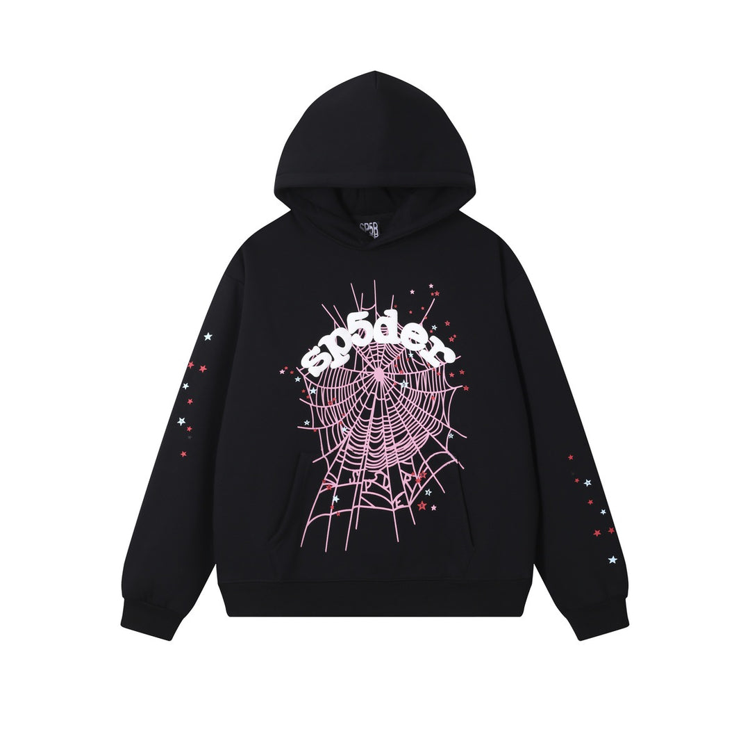 Sp5der foam letter 555 hoodie Pink Casual pants