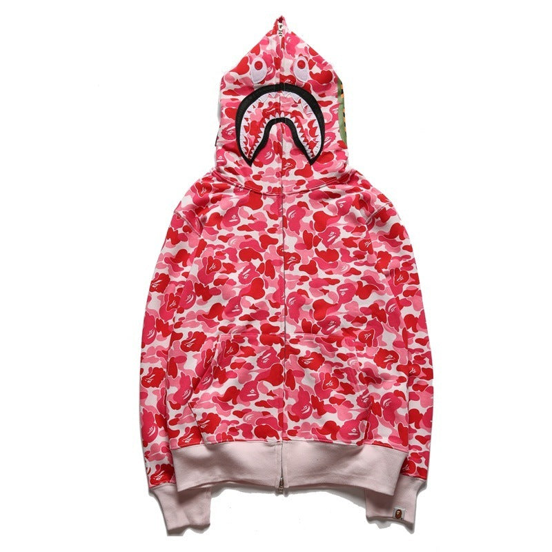 BAPE Shark camouflage hooded cardigan jacket