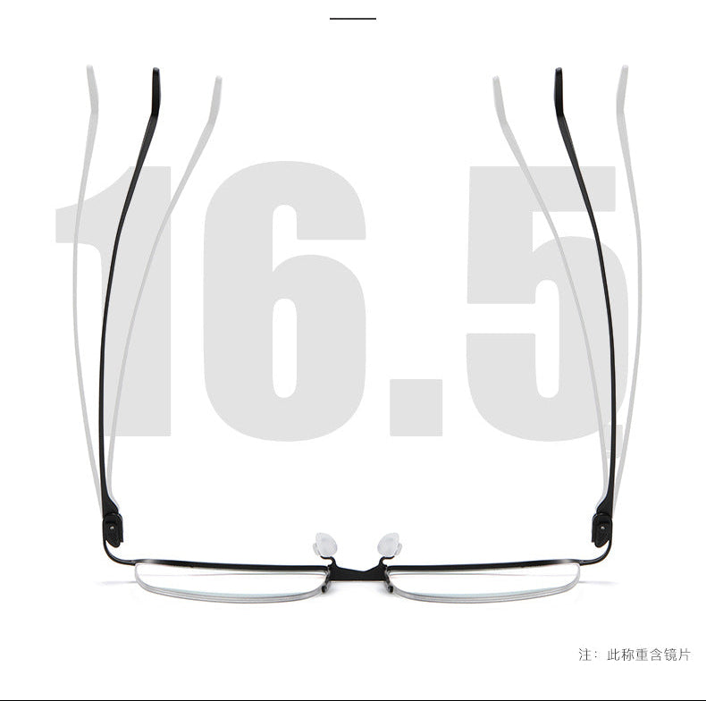 Plain color pure titanium handmade half-rimmed glasses