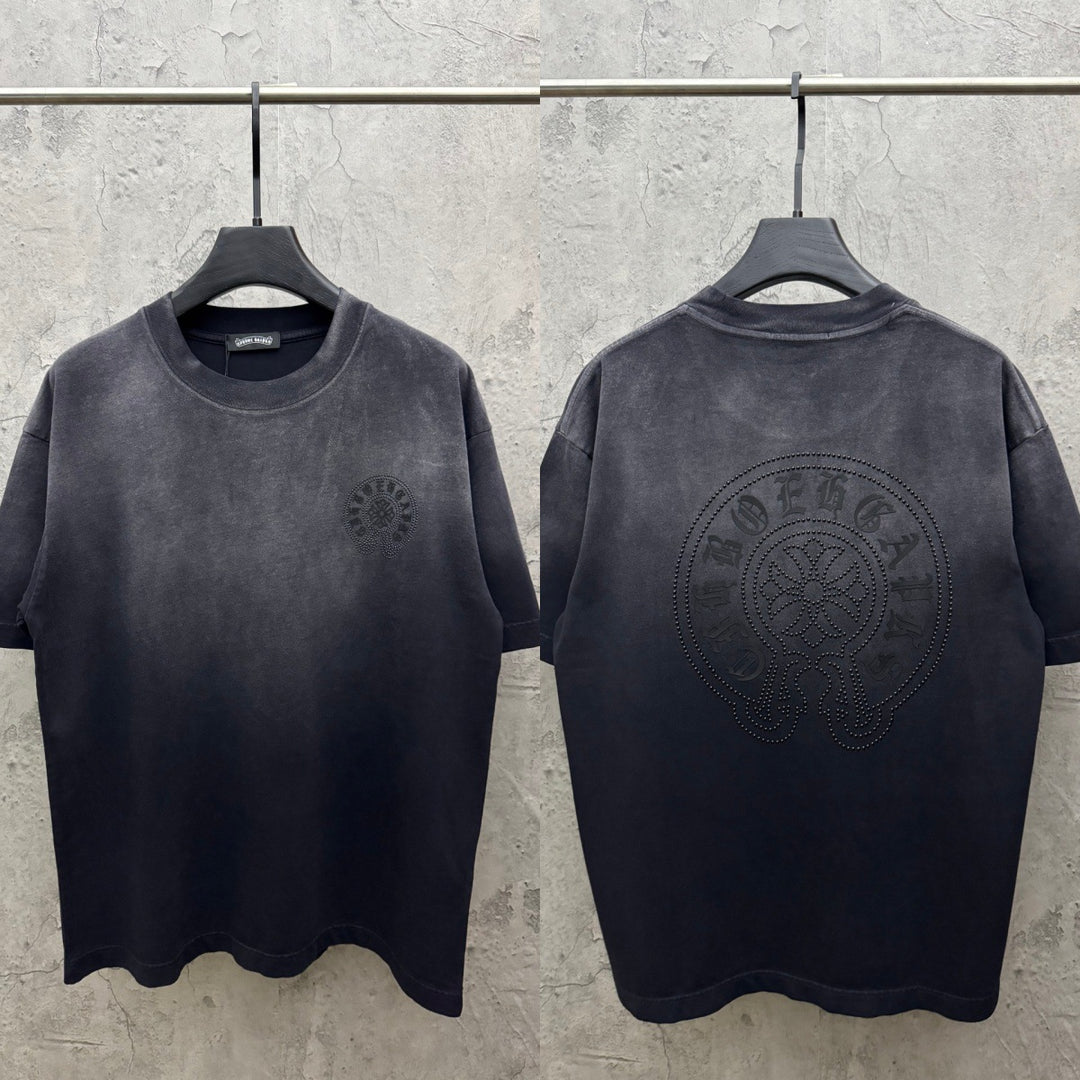 Chrome Hearts American style appliqué embroidered couple T-shirt