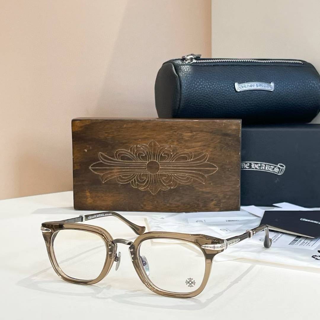 Chrome Hearts glasses with striped two toned temple arms