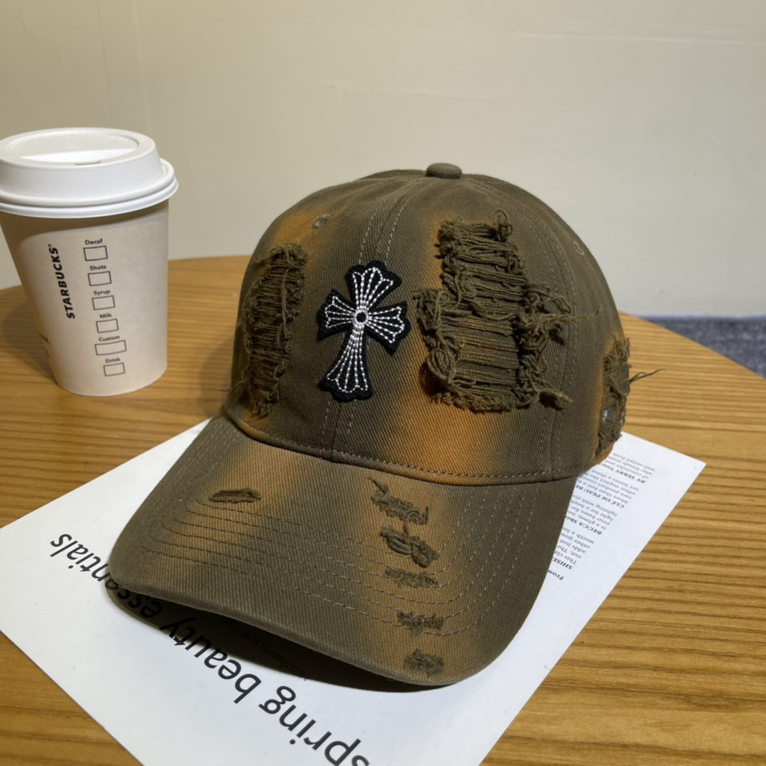 Chrome Hearts Ripped Denim Baseball Cap
