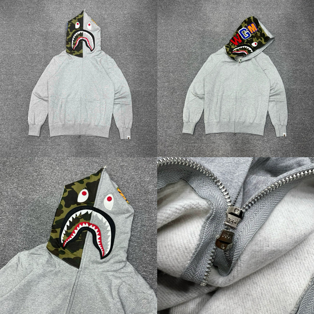 BAPE Shark head camouflage zip-up jacket