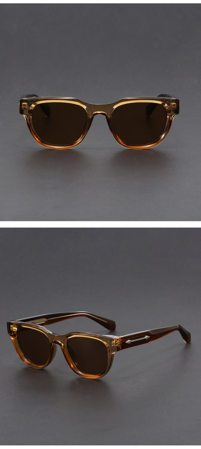 Small square propionate pin inserted sunglasses