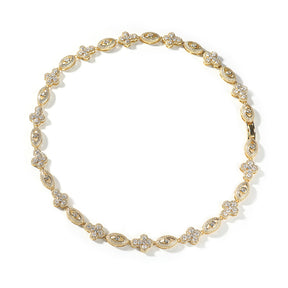 mens gold chain Diamond eye cross necklace
