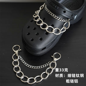 Hole shoe chain cool punk dark multi-layer shoe buckle rivet pearl shoe chain