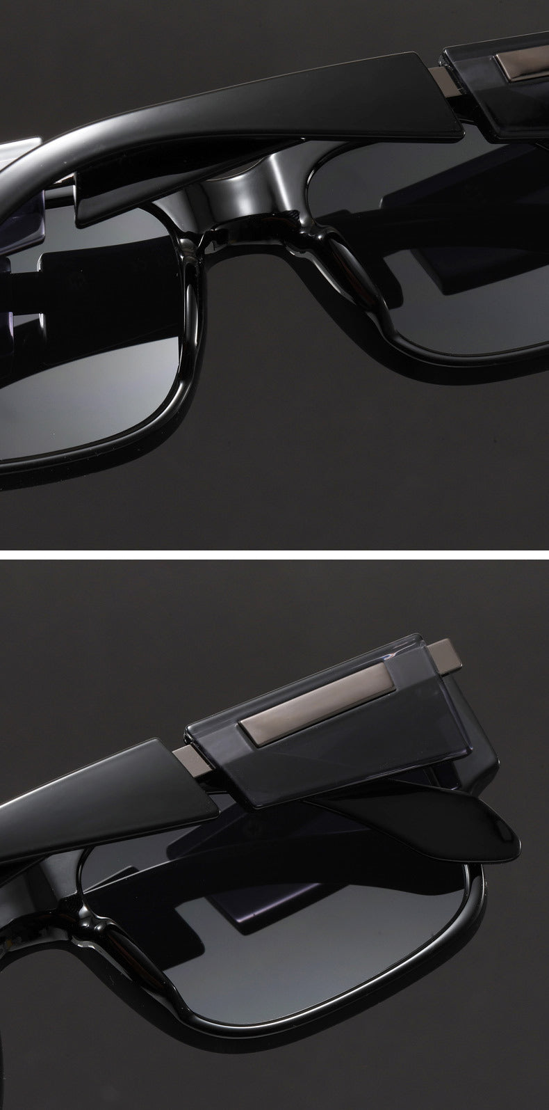 Rectangular narrow-frame niche unique thick-frame sunglasses