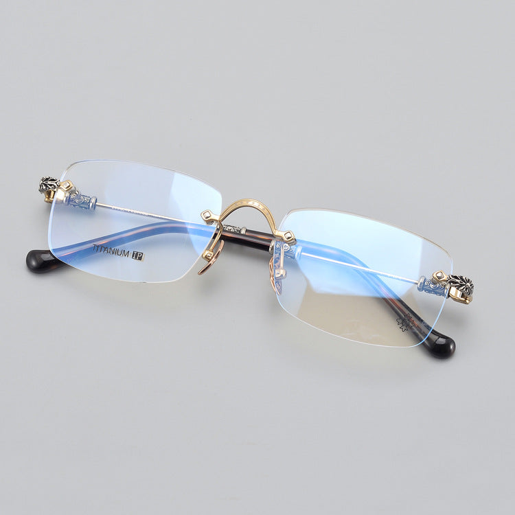 Chrome Hearts rimless pure titanium eyeglasses