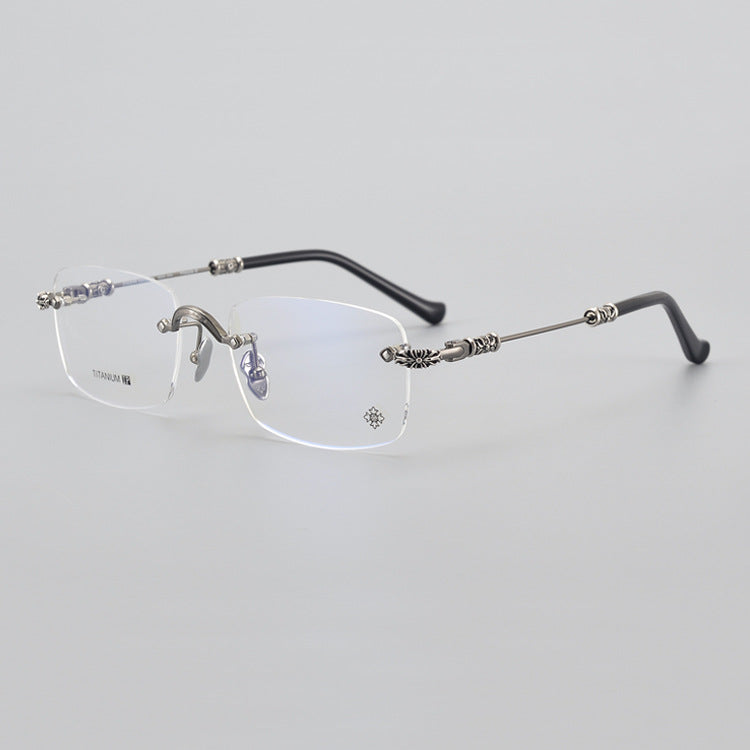 Chrome Hearts rimless pure titanium eyeglasses