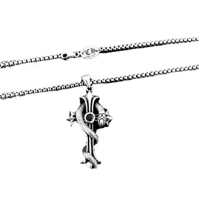 chrome hearts snake cross enamel necklace