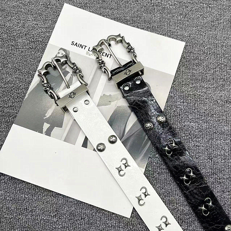 Trendy and stylish pin buckle studded belt