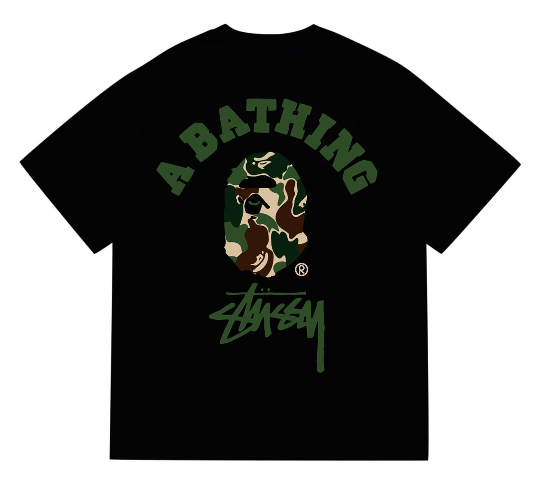 BAPE loose fit short-sleeved letter print t-shirt