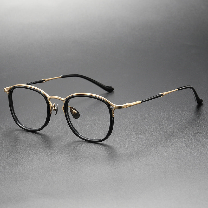 Retro Pure Titanium Acetate Round Frame Glasses
