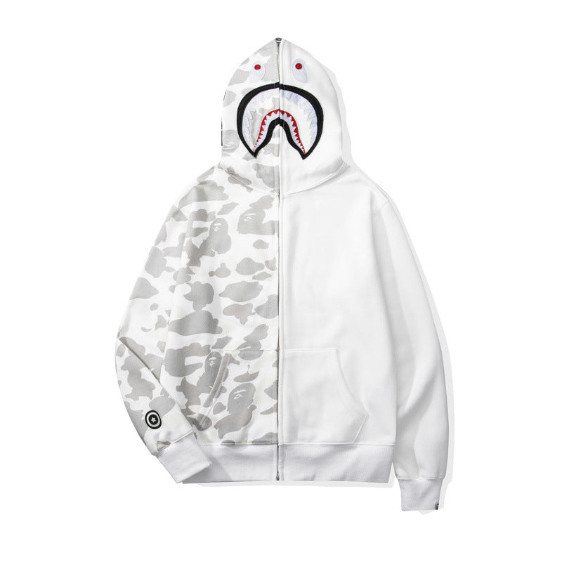BAPE Shark camouflage hooded cardigan jacket