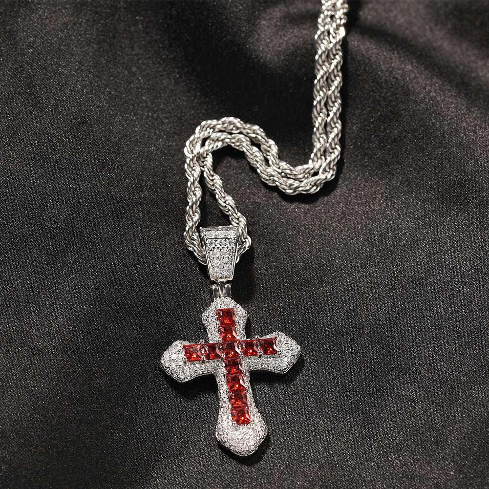 Hip Hop Zircon Cross Versatile Necklace