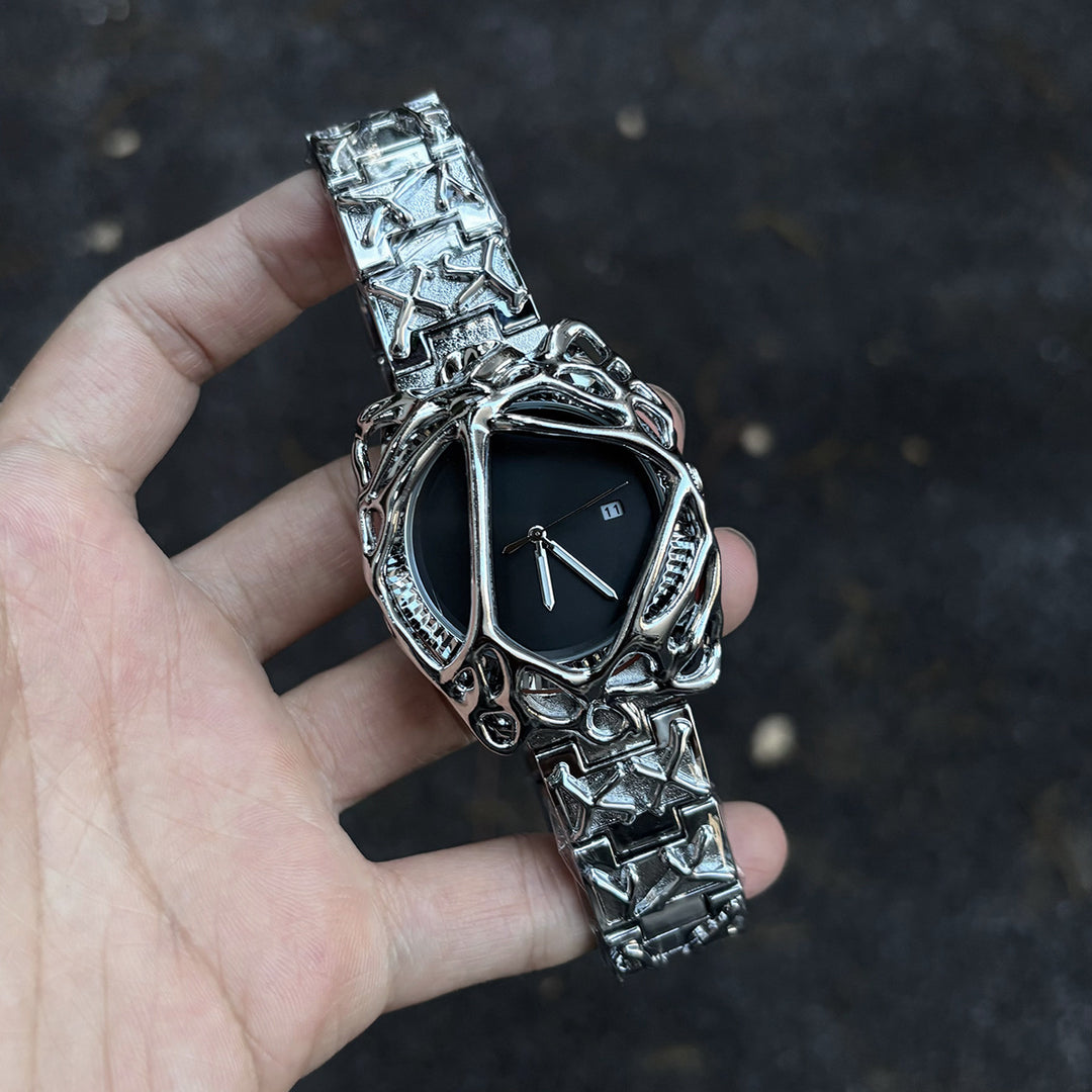 Y2K Spiderweb Alabaster Water-Resistant Wristwatch