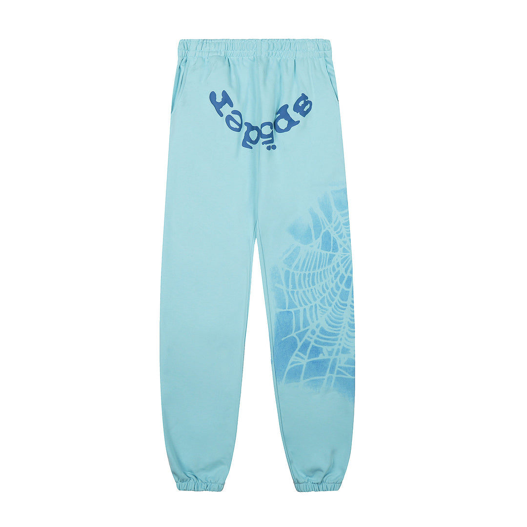 Sp5der patterned beaded 555555 hoodie and trousers