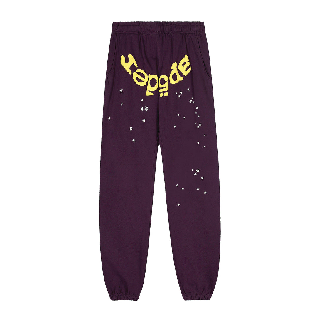 Sp5der 555555 star pattern hooded trousers and sweatshirt