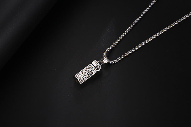 Aromatherapy Essential Oil Hollowed-out Silver Necklace