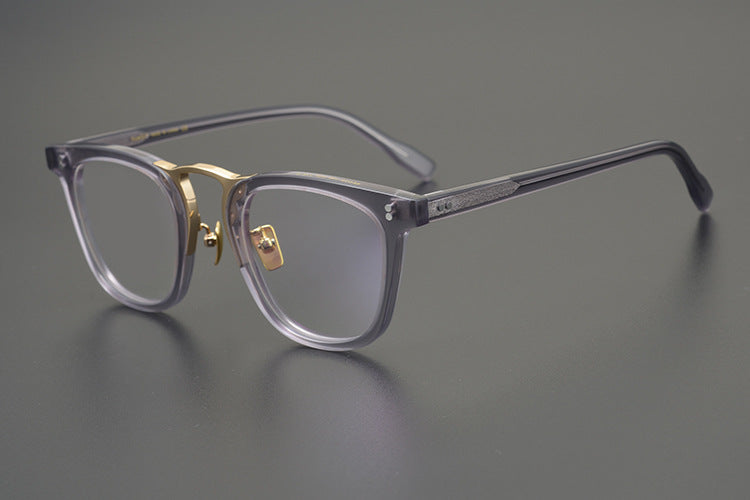 Bold Square Frames with Gold Bridge Full-Rim Style for Wider Faces