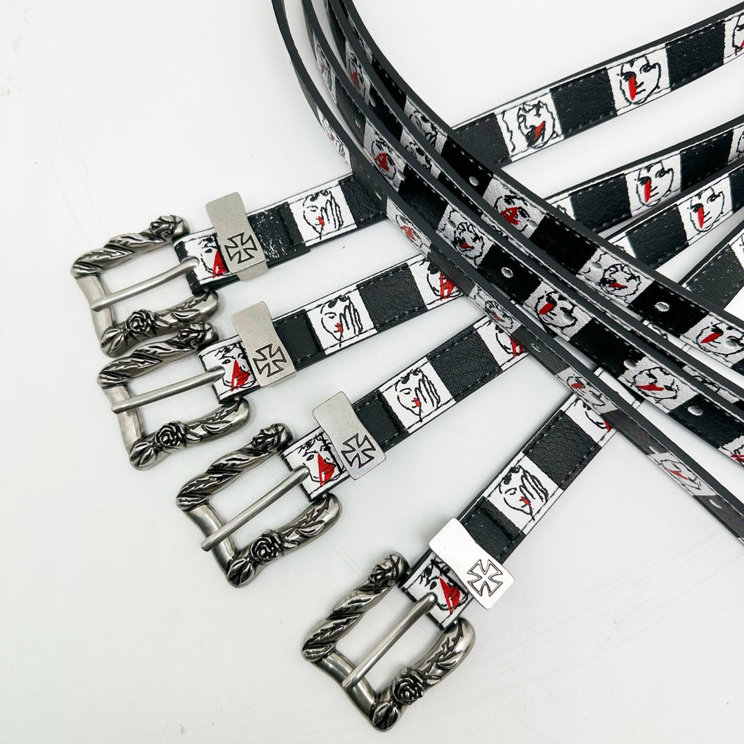 ERD Melancholic Rich Second generation's Blood Nose Checkerboard Black and White Belt