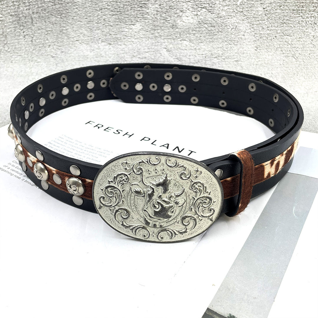 Chrome Hearts Studded Buckle Metal Hip Hop Belt