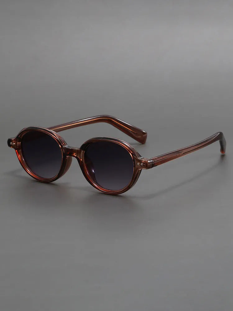 Retro oval shaped casual sun blocking sunglasses