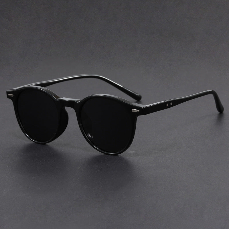 Retro Oval Frame black UV400 protection sunglasses