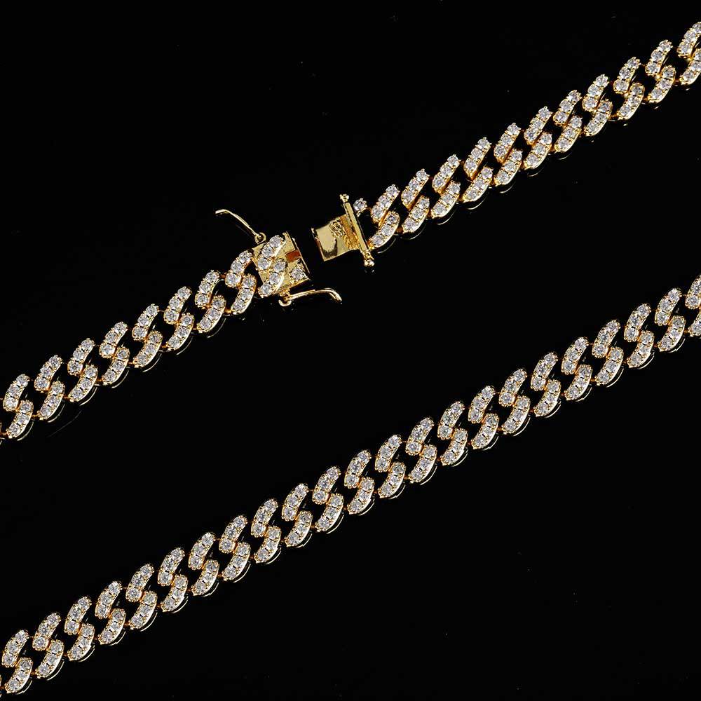 9mm Single-Row Zircon Cuban Link Bracelet