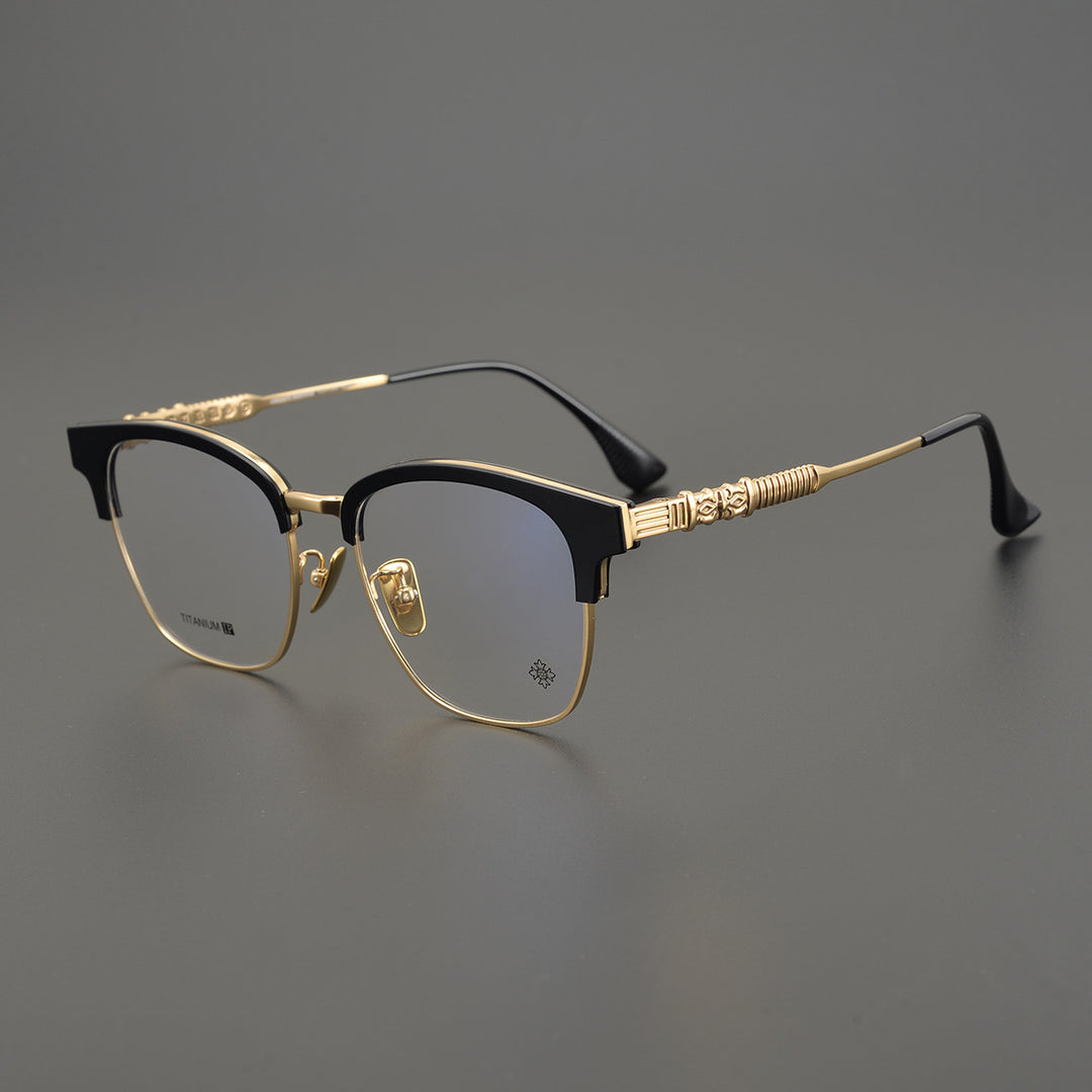 Retro Ultra-Light Semi-Rimless Glasses