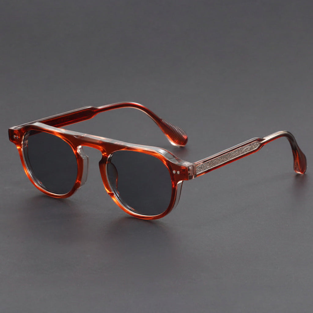 Retro round aviator sunglasses