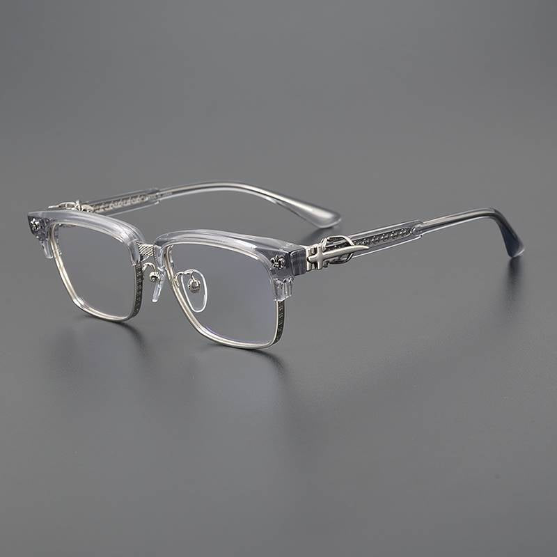 Chrome Hearts square frame browline glasses frame
