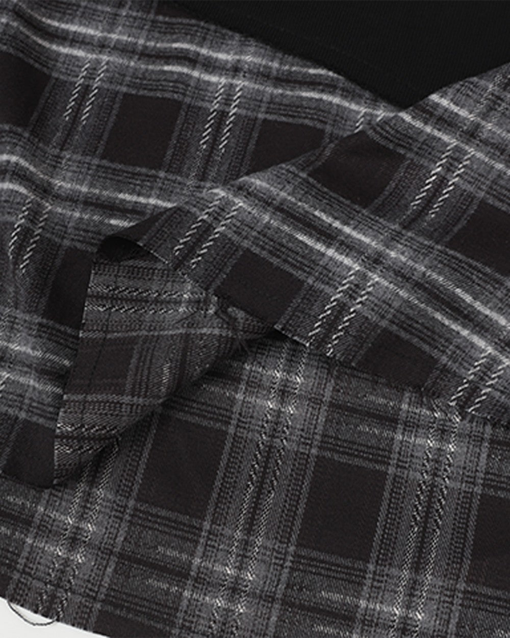 Faux Two-Piece Plaid Hooded Sweatshirt