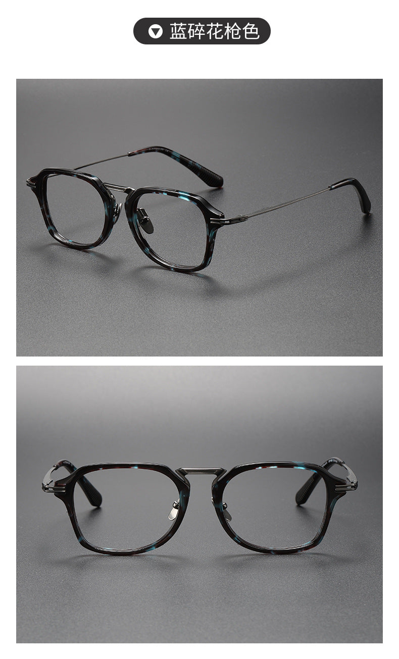 Handcrafted retro square acetate eyeglass frame