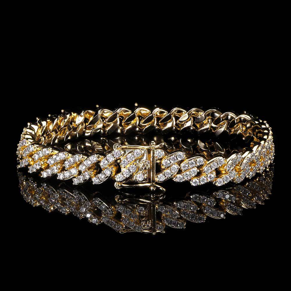 9mm Single-Row Zircon Cuban Link Bracelet